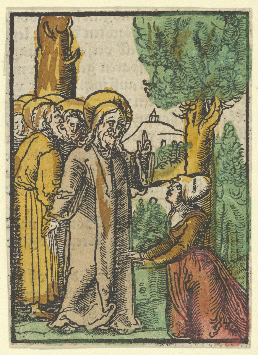 Christ and the Woman Issuing Blood, from Das Plenarium by Hans Schäufelein, print, 1517