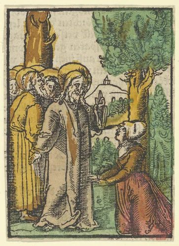 Christ and the Woman Issuing Blood, from Das Plenarium by Hans Schäufelein, print, 1517