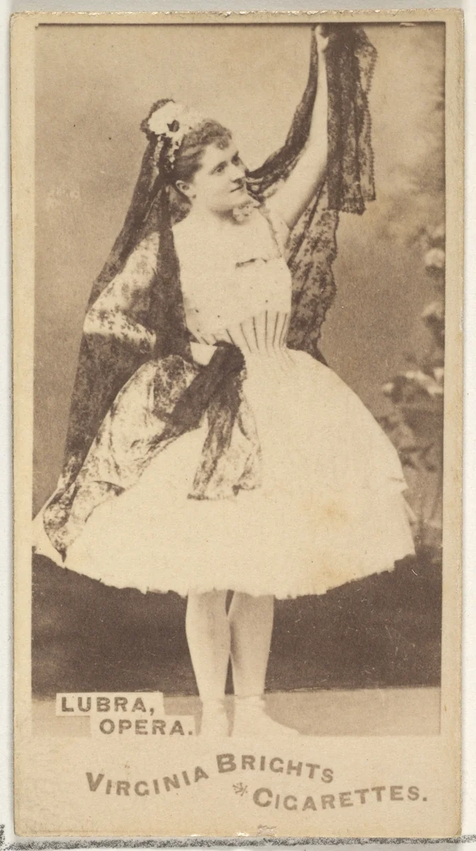 Lubra, Opera, from the Actors and Actresses series (N45, Type 1) for Virginia Brights Cigarettes by Allen & Ginter, photograph, 1885-1891