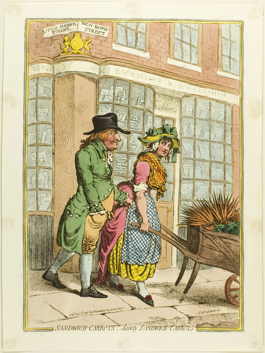 Sandwich-Carrots!-Dainty Sandwich-Carrots by James Gillray, print, 1796