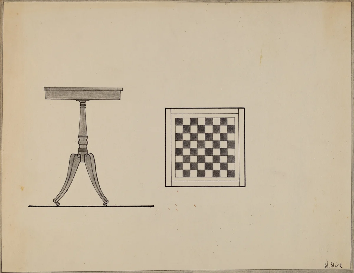 Checkerboard Table by Nicholas Gorid, index of american design, 1936