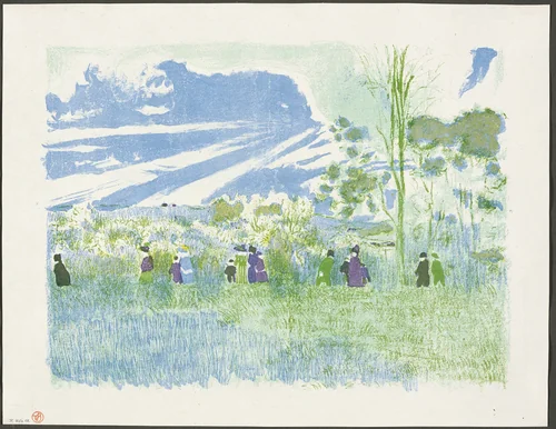 Across the Fields, plate three from Landscapes and Interiors by Edouard Jean Vuillard, print, 1899