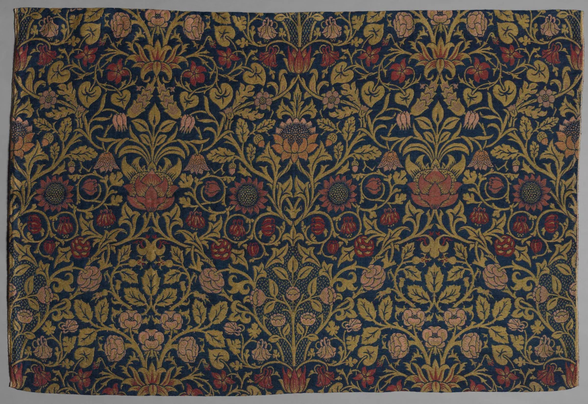 Violet and Columbine by William Morris, textile, 1883