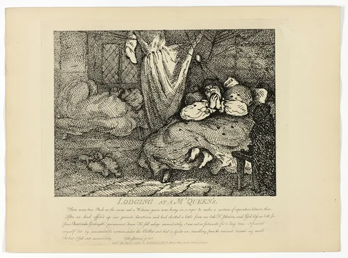 Lodging at M'Queen's, from Boswell's Tour of the Hebrides by Thomas Rowlandson, print, 1786