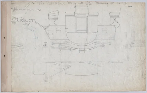 Park Drag #3426 by Brewster & Co., drawing, 1878