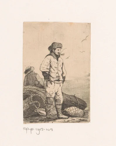 Visser uit Blankenberge by Egidius Linnig, print, 1841