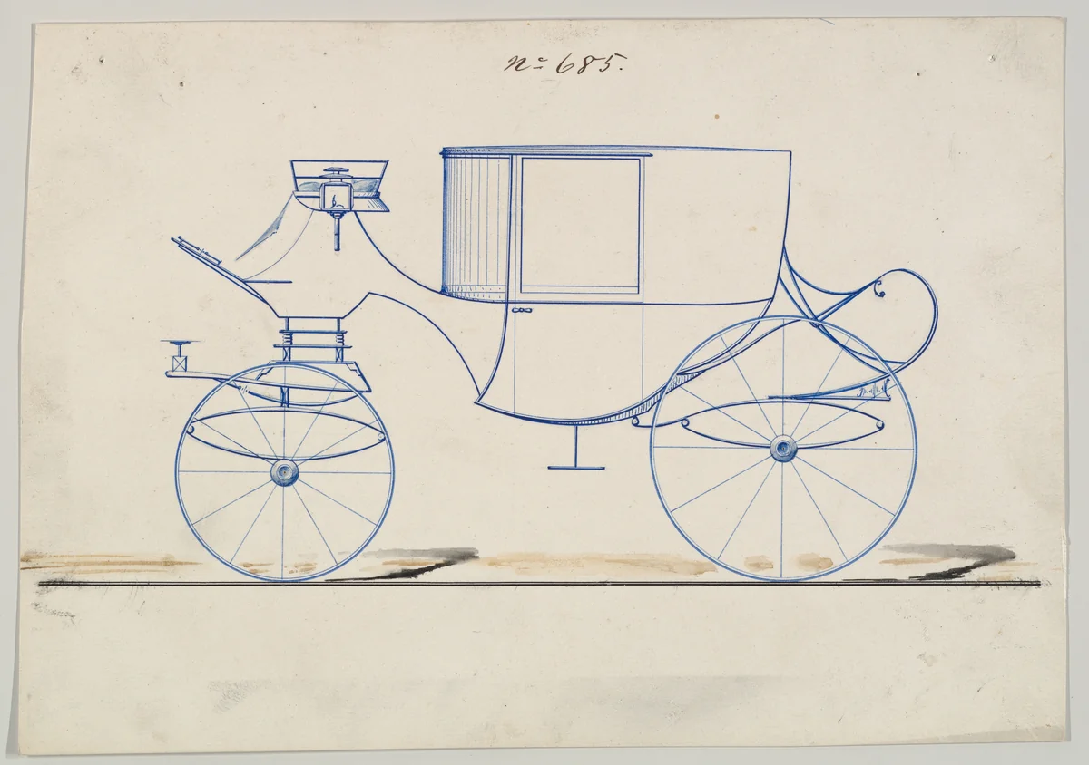 Clarence # 685 by Brewster & Co., drawing, 1850-1870