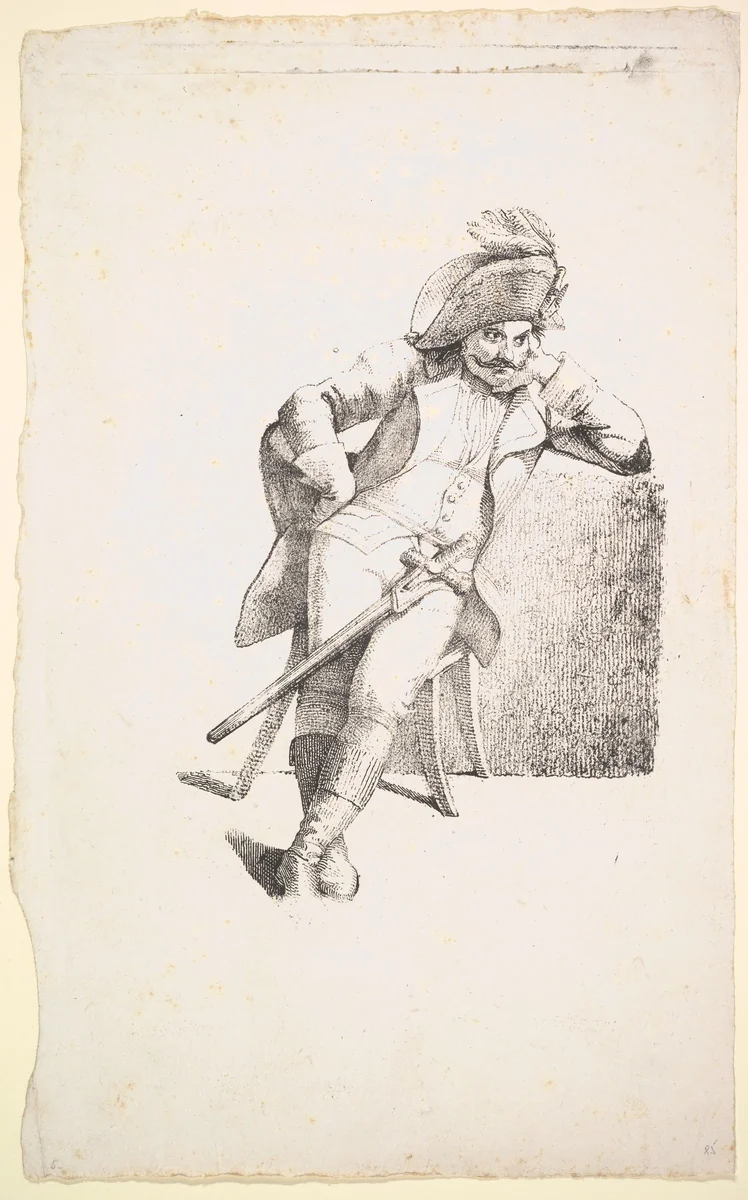 The Thoughtful Captain by Johann Gottfried Schadow, print, 1822