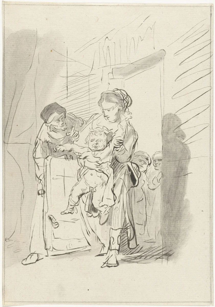 Schreeuwend kind by Joannis Jacobus Bijlaert, print, 1749-1809