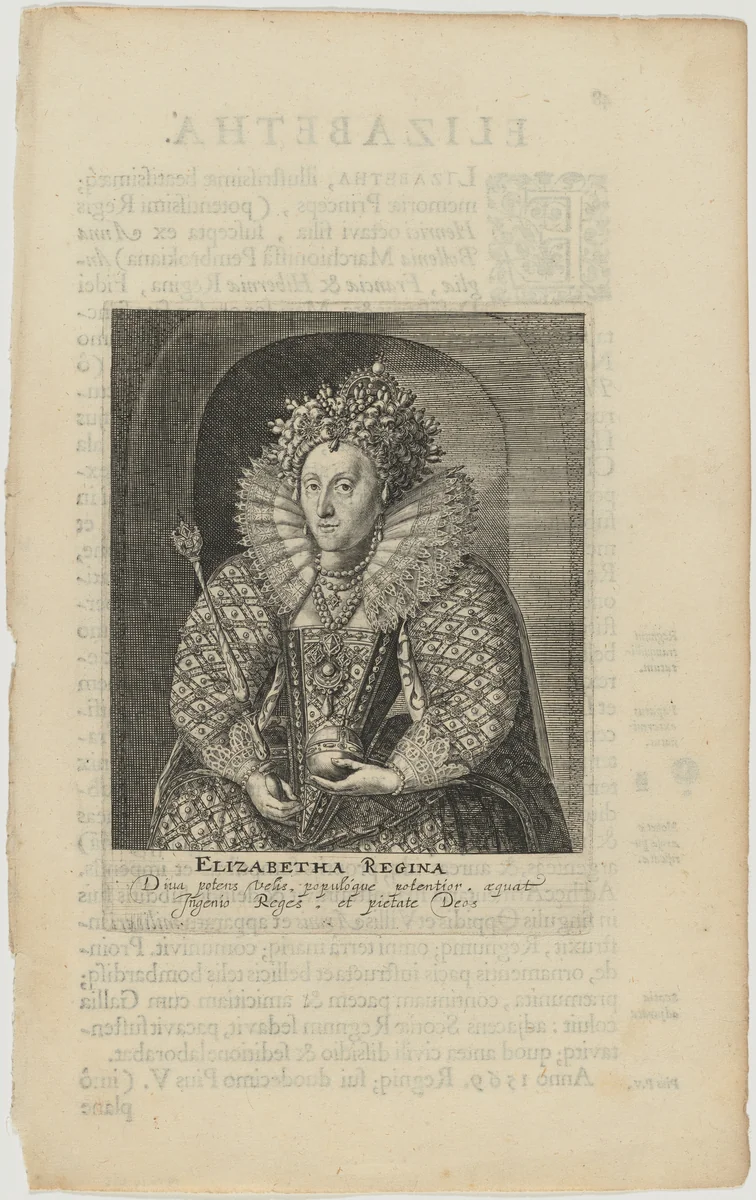 Queen Elizabeth by Willem de Passe, print, 1620