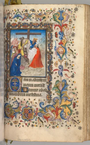 Hours of Charles the Noble, King of Navarre (1361-1425): fol. 192r, Descent from the Cross by Master of the Brussels Initials and Associates, book, 1400-1410