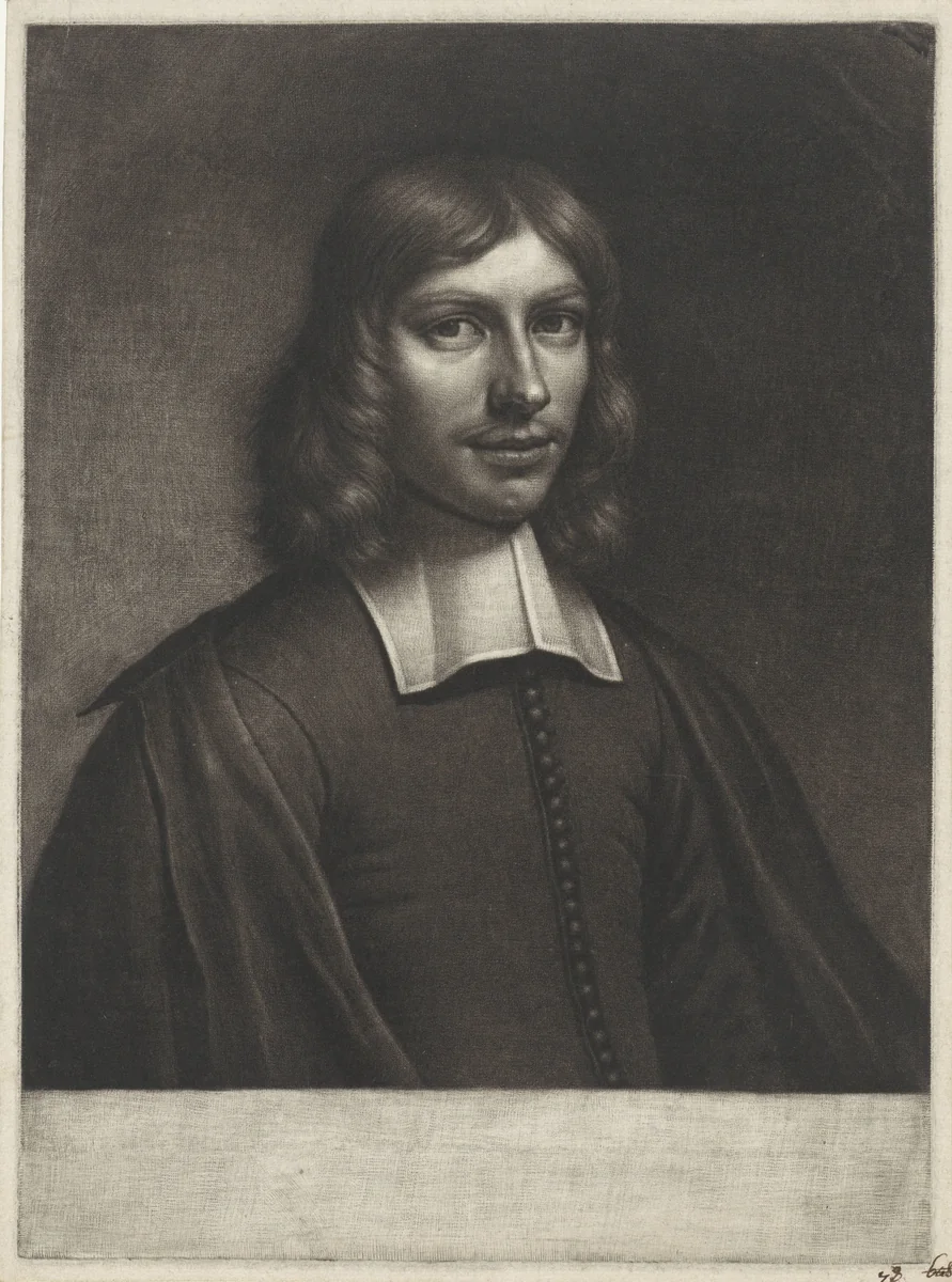 Portret van de predikant Petrus van der Hagen by Wallerant Vaillant, print, 1671-1677