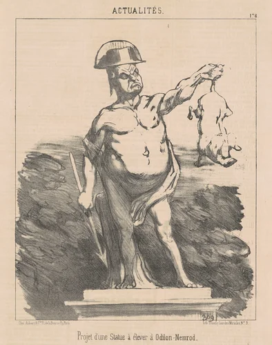 Projet d'une statue ... a Odilon-Nemrod by Honoré Daumier, print, 1851
