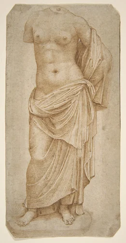 Study of an Antique Statue by Marcantonio Raimondi, drawing, 1475-1534