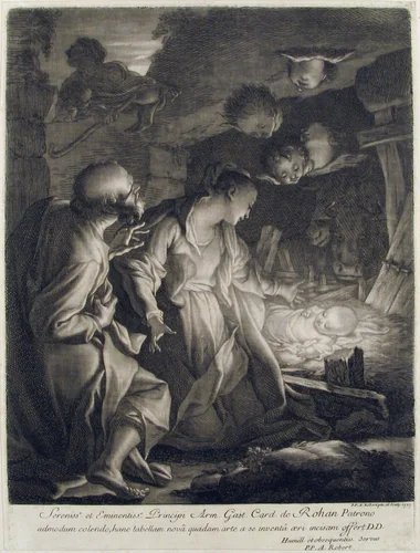 Nativity by Paul Ponce Antoine Robert-de-Seri, print, 1727