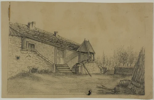 Closed Farmhouse by Unknown Artist, drawing, 1800-1899