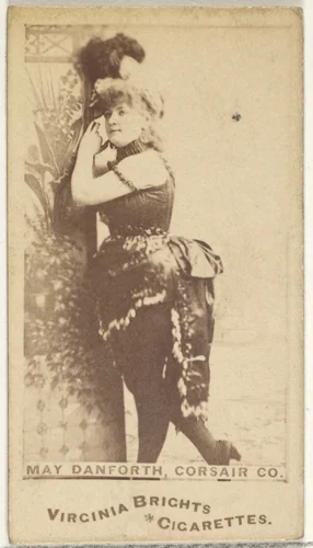 May Danforth, Corsair Co., from the Actors and Actresses series (N45, Type 1) for Virginia Brights Cigarettes by Allen & Ginter, photograph, 1885-1891
