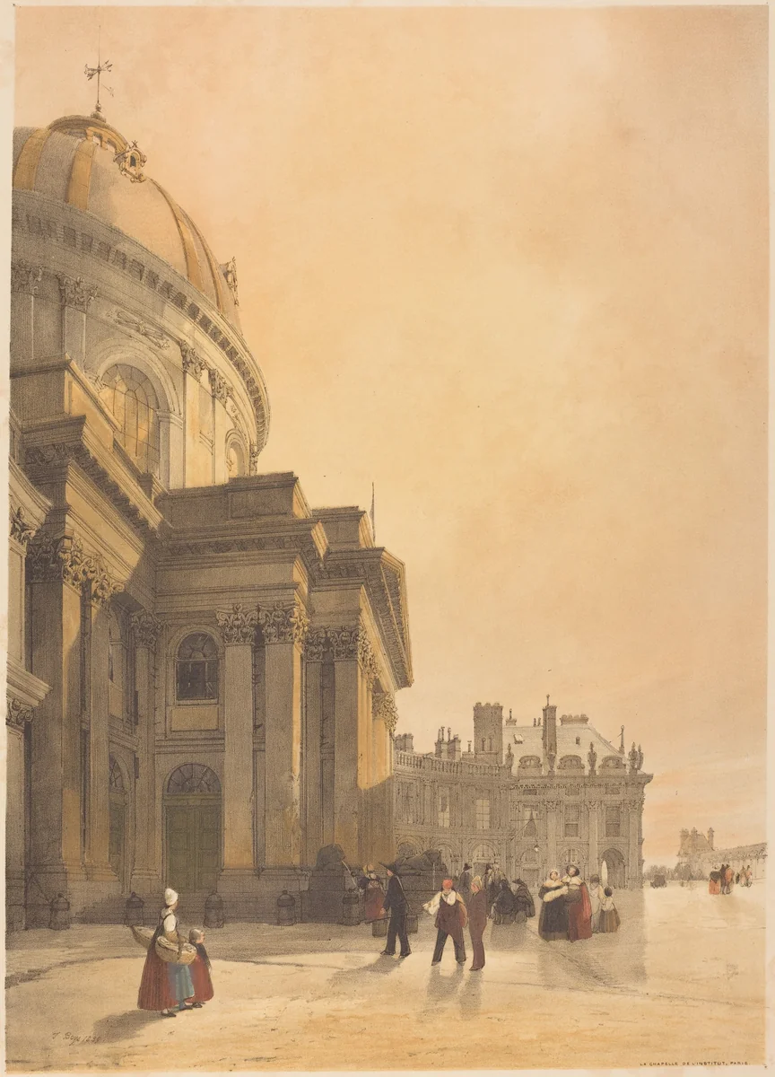 La Chapelle de l'Institut, Paris by Thomas Shotter Boys; Charles Joseph Hullmandel, print, 1839