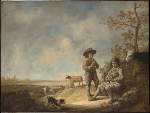 Piping Shepherds by Aelbert Cuyp, painting, 1643-1644