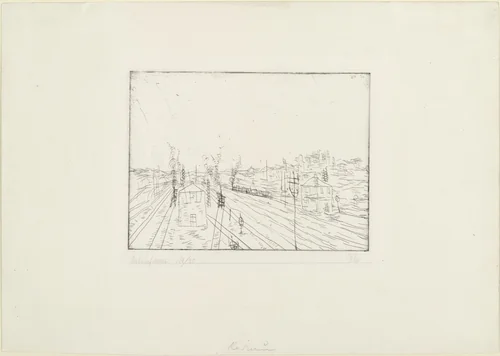 Railroad Station (Bahnhof) by Paul Klee, print, 1911