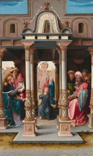 Christ among the Doctors [obverse] by Bernard van Orley, painting, 1513