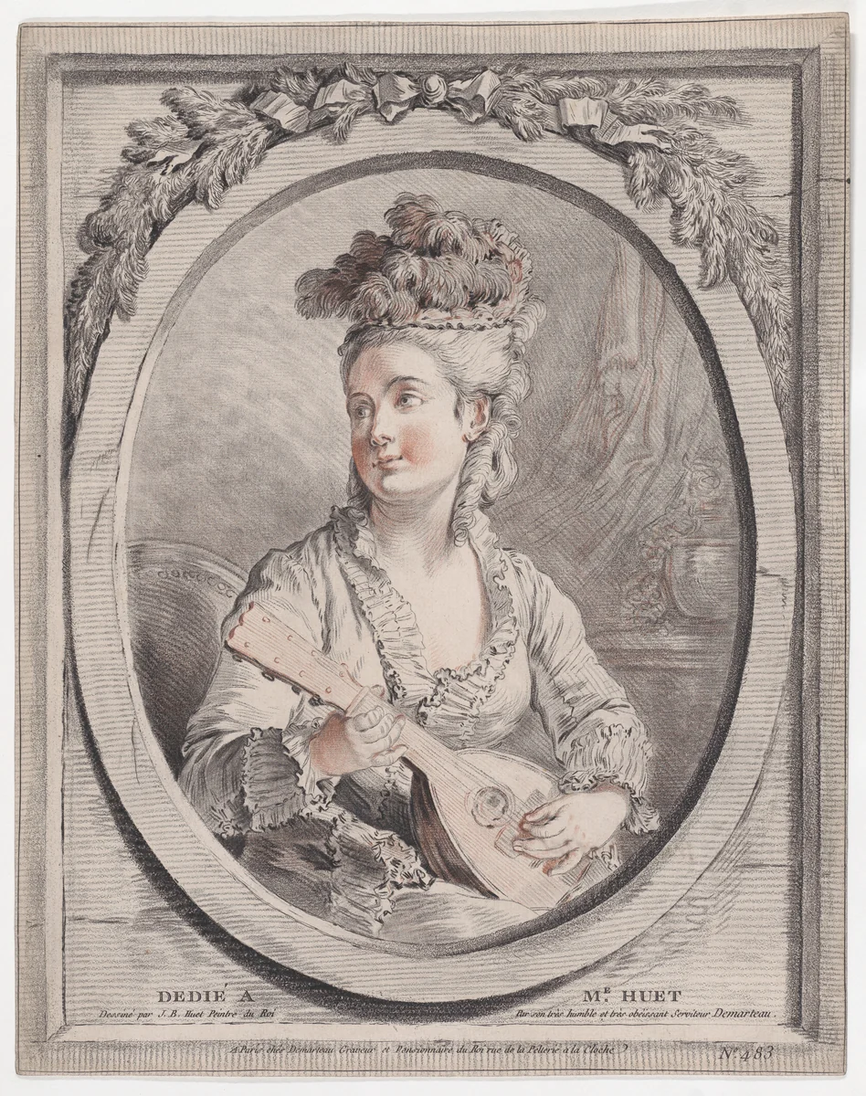 Musicienne by Gilles Demarteau, print, 1768-1776