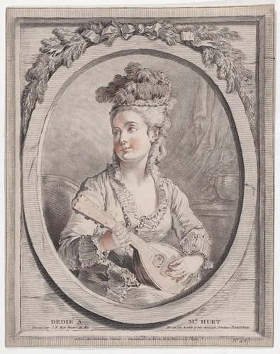 Musicienne by Gilles Demarteau, print, 1768-1776