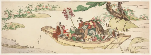 Ferry boat by Katsushika Hokusai (葛飾 北斎), print, 1804-1814