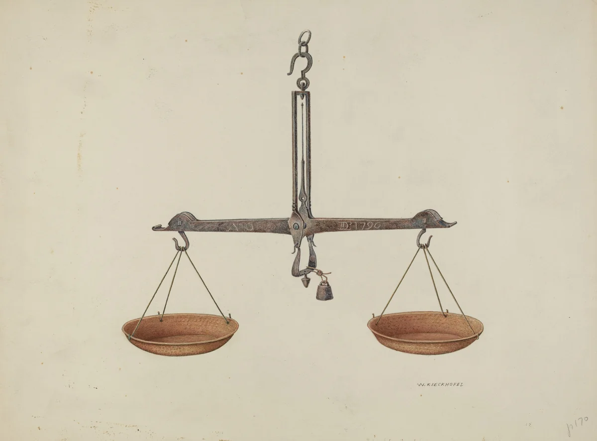 Balance Scales by William Kieckhofel, index of american design, 1940