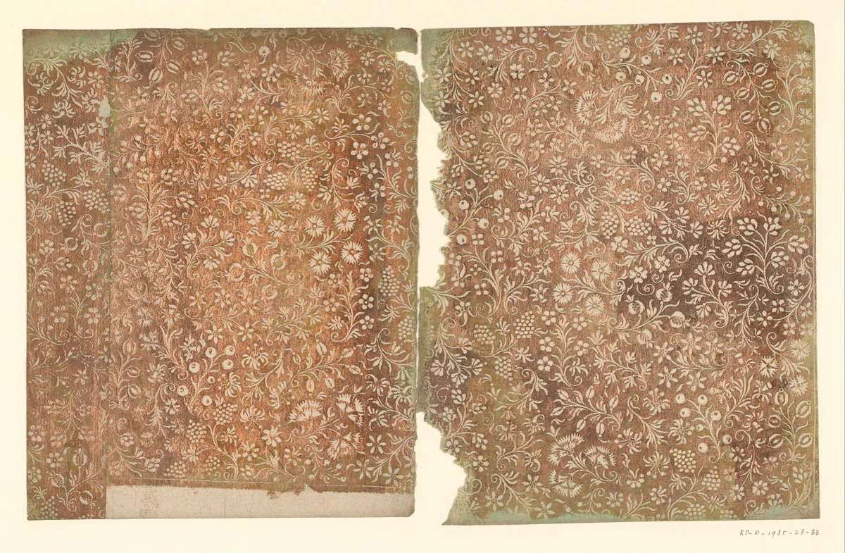 Blad met bloemen en vruchten by anonymous, other, 1700-1850