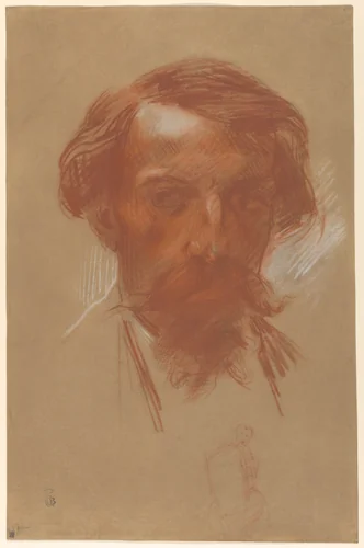 Self-Portrait by Jean Baptiste Carpeaux, drawing, 1860-1870