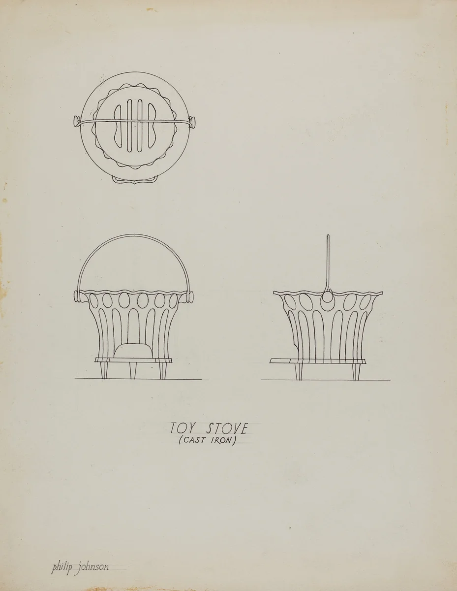 Toy Stove by Philip Johnson, index of american design, 1939