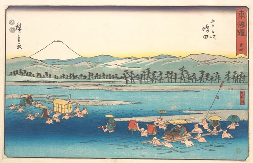 Shimada by Utagawa Hiroshige (歌川広重), print, 1830-1850