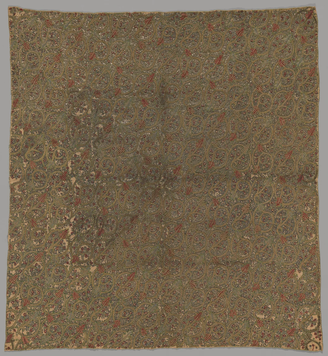 Panel of English Elizabethan Embroidery by English, textile, 1590-1600