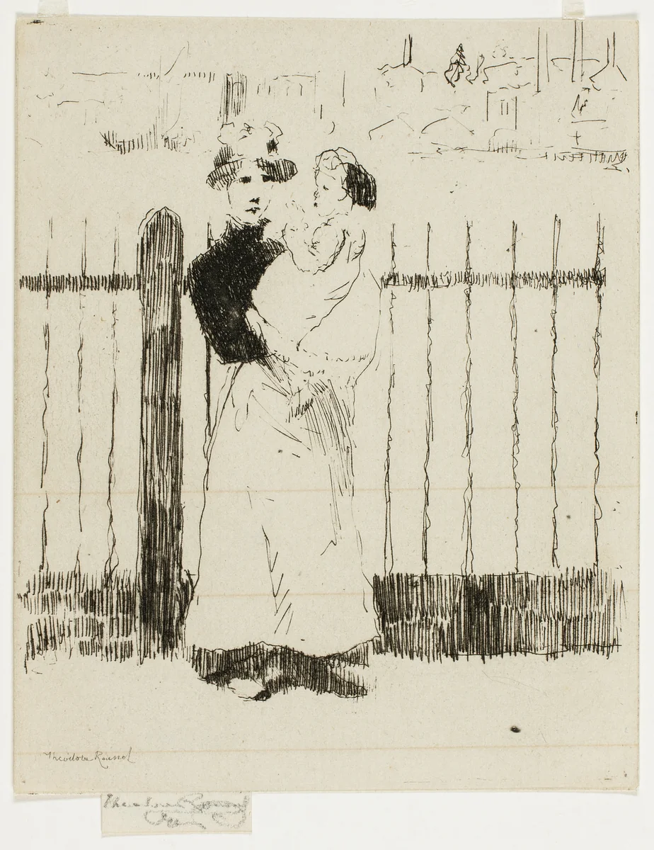 Emma and Her Baby, Chelsea Embankment by Theodore Roussel, print, 1888-1889