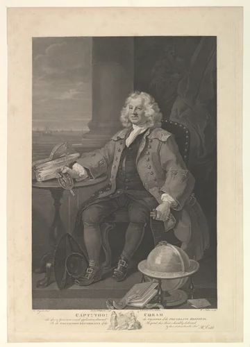 Captain Thomas Coram by William Nutter, print, 1796
