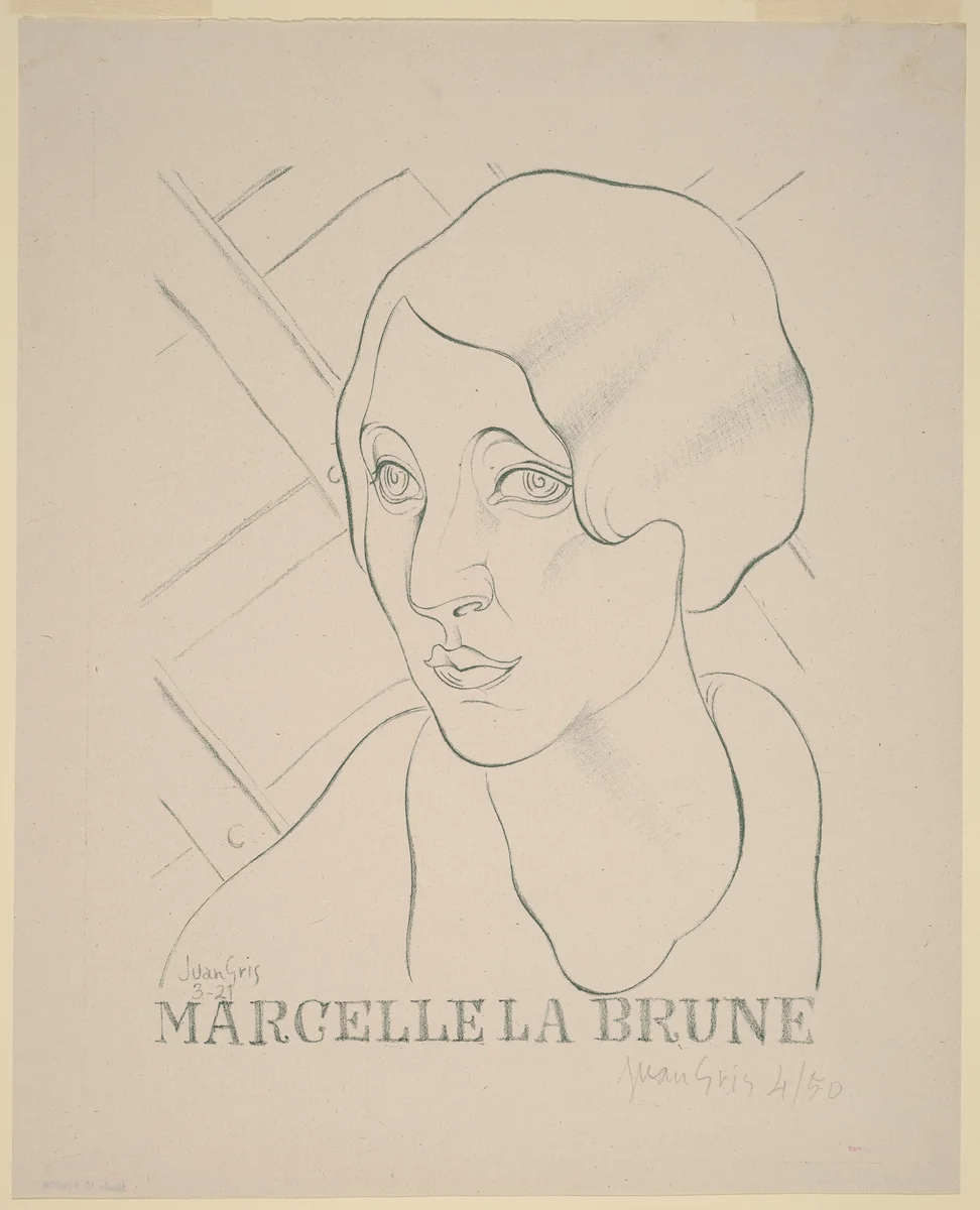 Marcelle la Brune by Juan Gris, print, 1921