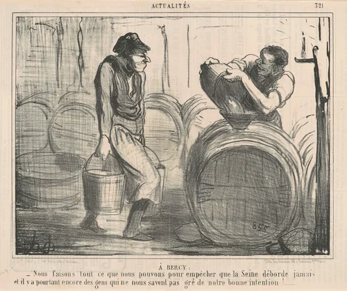 A Bercy: Nous faisons ... ce que nous pouvons ... by Honoré Daumier, print, 1856