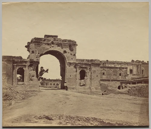 Gateway Leading into the Residency, held by Captain Aitken, 13th Bengal Native Infantry, commonly called the Bailee Guard Gate by Felice A. Beato, photograph, 1858