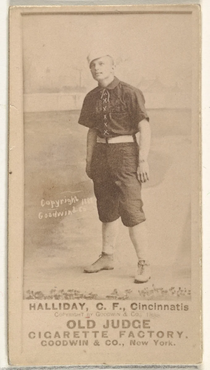 James Wear "Bug" Holliday, Center Field, Cincinnati, from the Old Judge series (N172) for Old Judge Cigarettes by Goodwin & Company, photograph, 1888