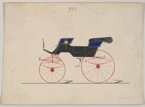 Design for Phaeton, no. 797 by Brewster & Co., drawing, 1850-1874