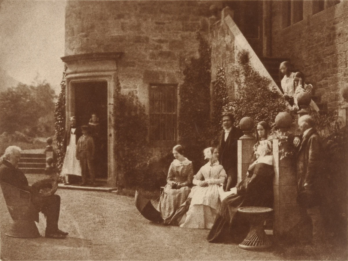 Group at Bonaly Tower by David Octavius Hill, Robert Adamson, photograph, 1840