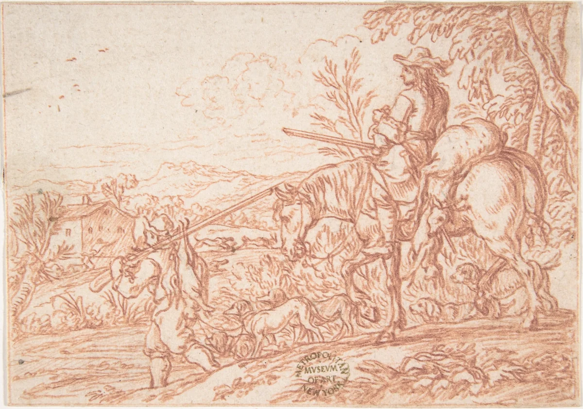 November (one of a series representing the labors of the months) by Jonas Umbach, drawing, 1690