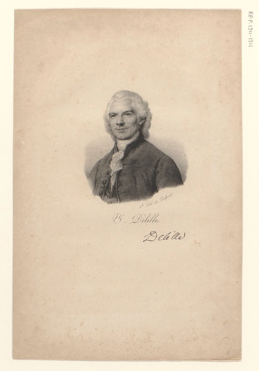 Portret van Jacques Delille by anonymous, print, 1818-1842