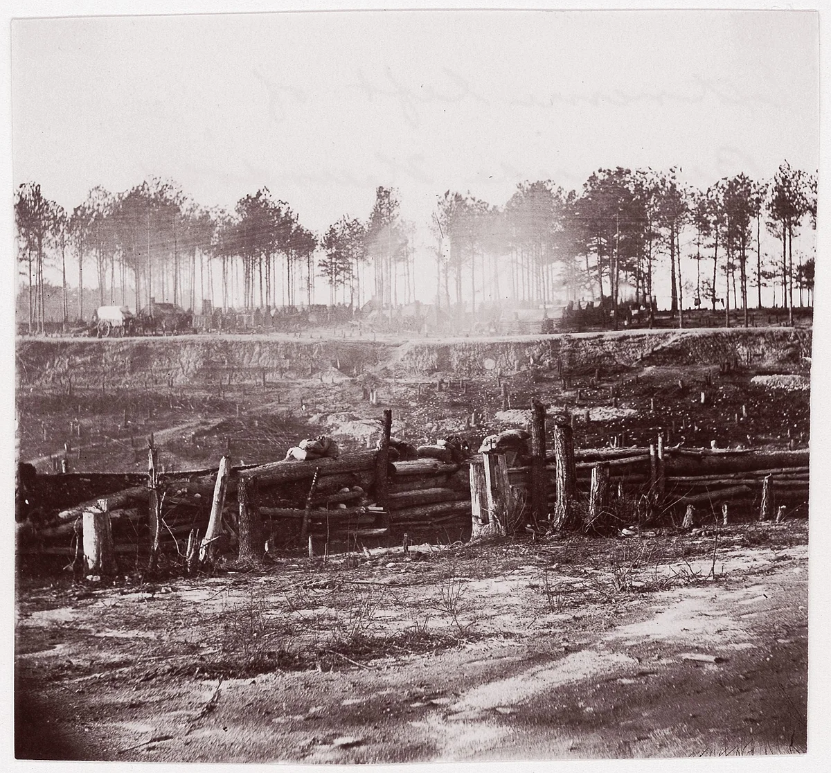 [Entrenchments on Left of Bermuda Hundred Lines, Near Richmond, Virginia] by Andrew Joseph Russell, photograph, 1864