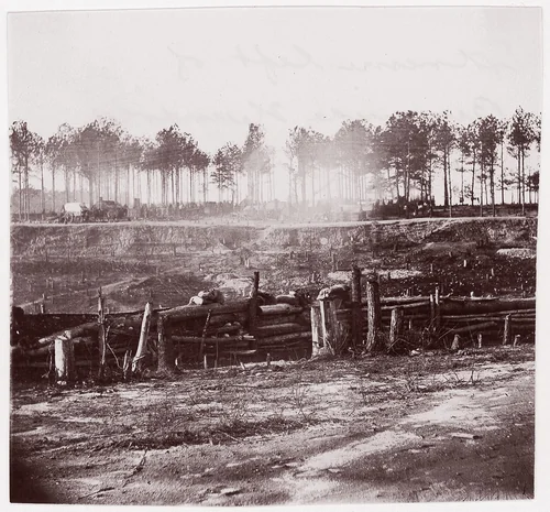 [Entrenchments on Left of Bermuda Hundred Lines, Near Richmond, Virginia] by Andrew Joseph Russell, photograph, 1864