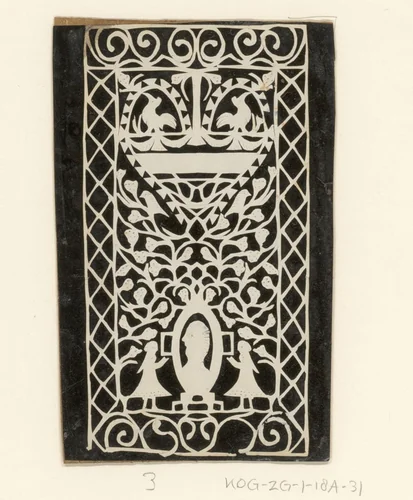 Hart met vogel en portret van een onbekende man by anonymous, other, 1750-1849