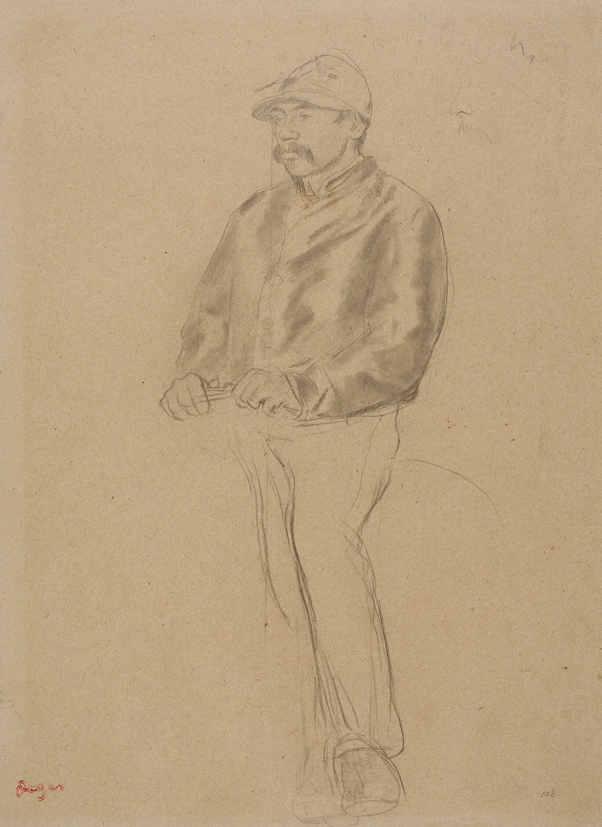 Jockey by Edgar Degas, drawing, 1866-1880