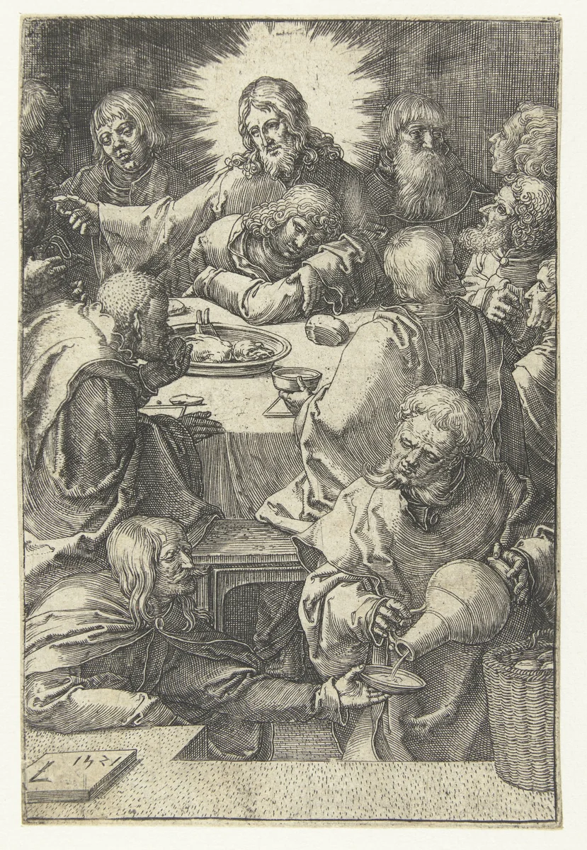 Laatste avondmaal by Unknown, print, 1521