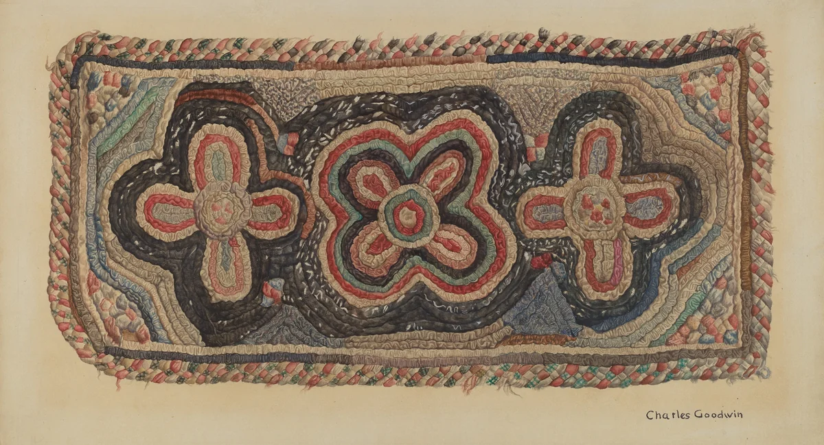 Shaker Rug by Charles Goodwin, index of american design, 1935-1942